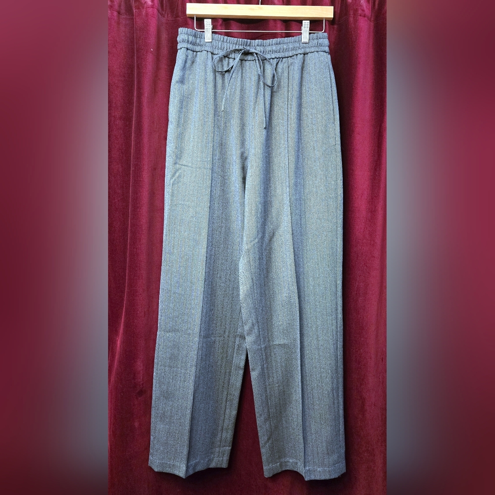 FABRIQUE Constantine Front Tie Relaxed Fit Pants In Wool Herringbone Size M Tall
